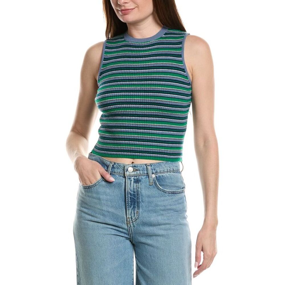 Rolla's Womens Jane Wool & Cashmere-Blend Knit Top, Green